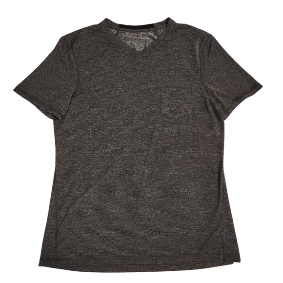 LULULEMON Up Front V-Neck Tee Men’s Large – Heathered Black - Picture 1 of 10